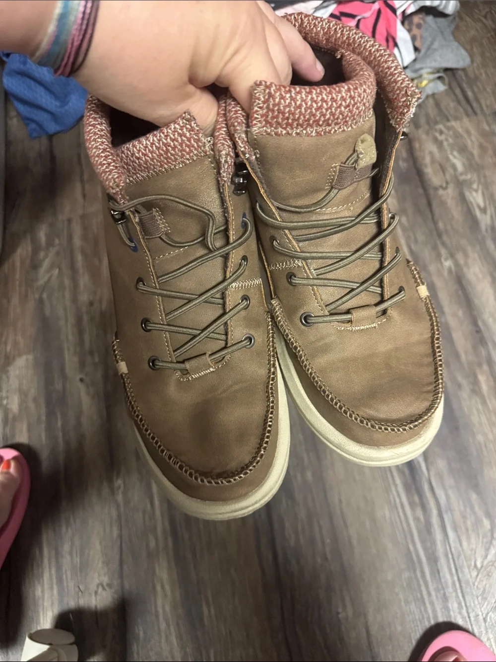 Hey Dude Brown Kids Ankle Boot with Cream Sole